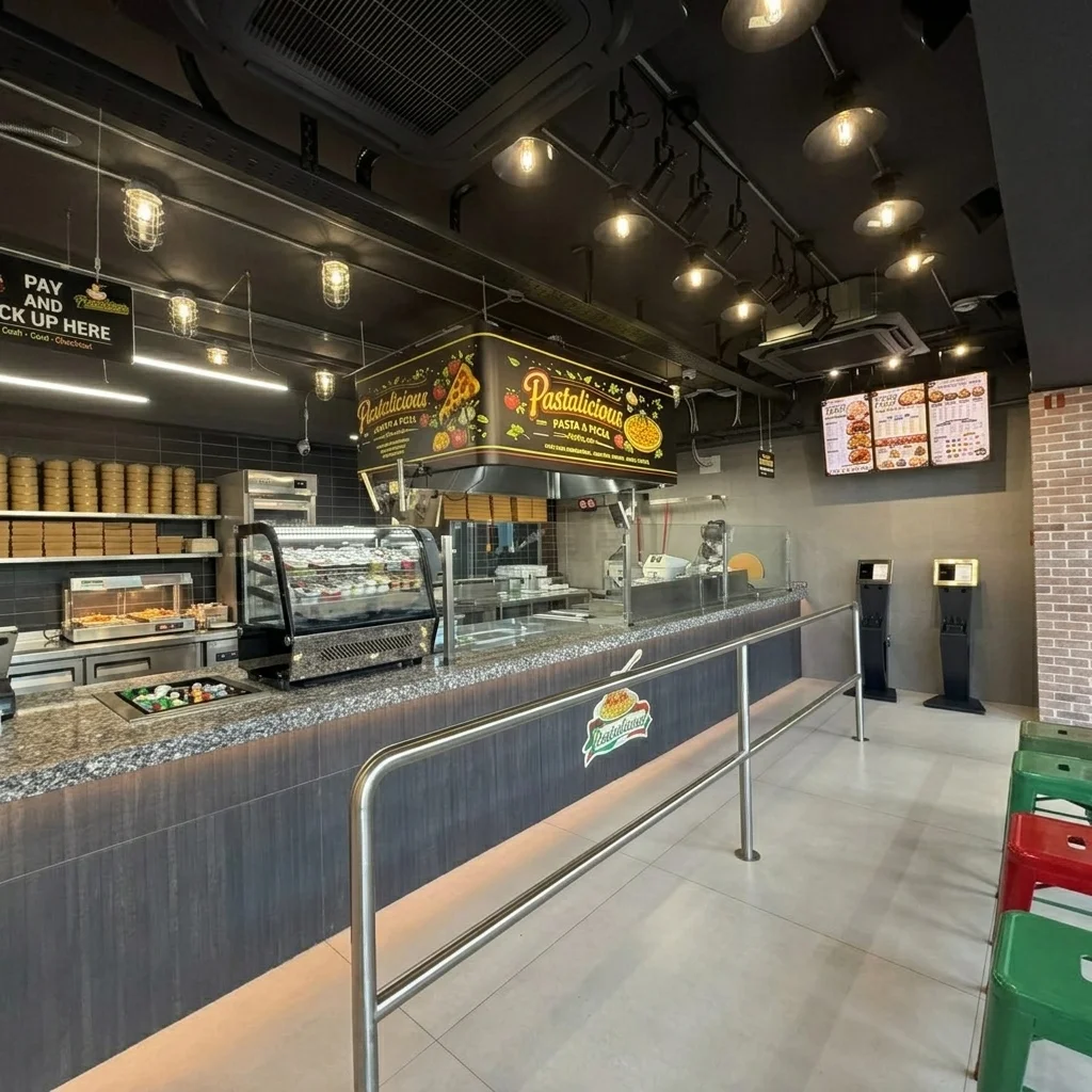 Pastalicious dining counter and cozy seating area