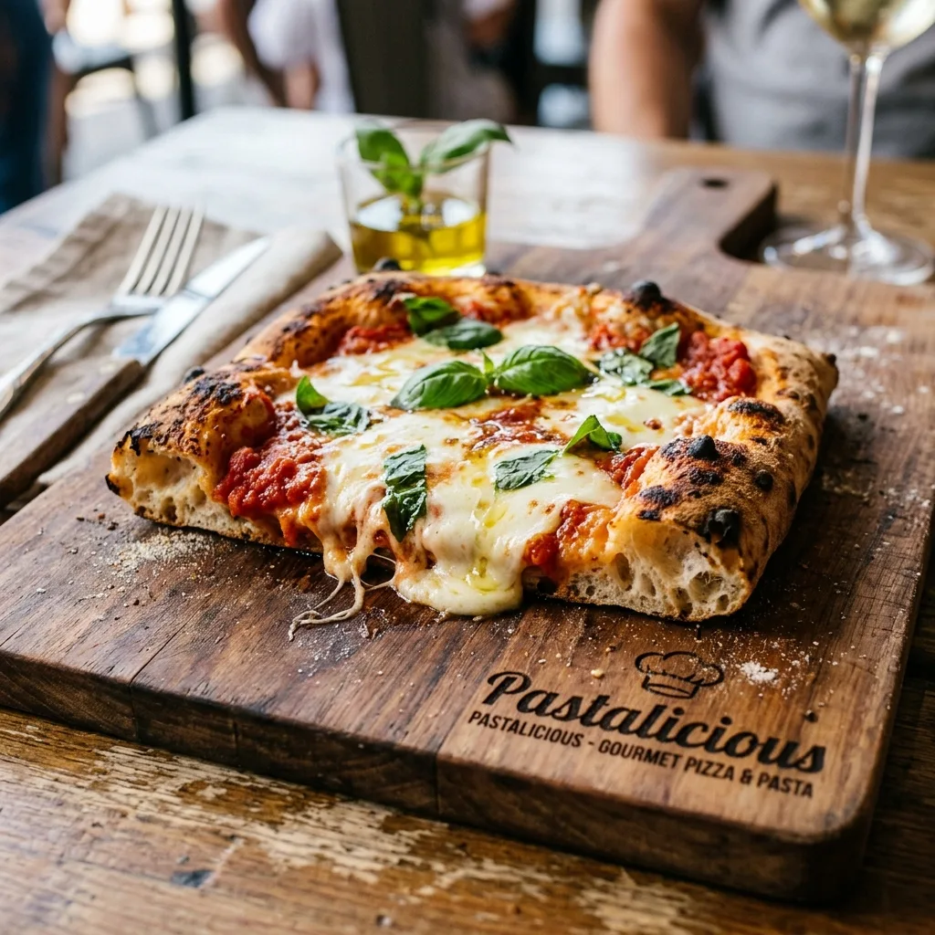 Gourmet Brick Oven Italian Margherita Pizza Slice from Pastalicious