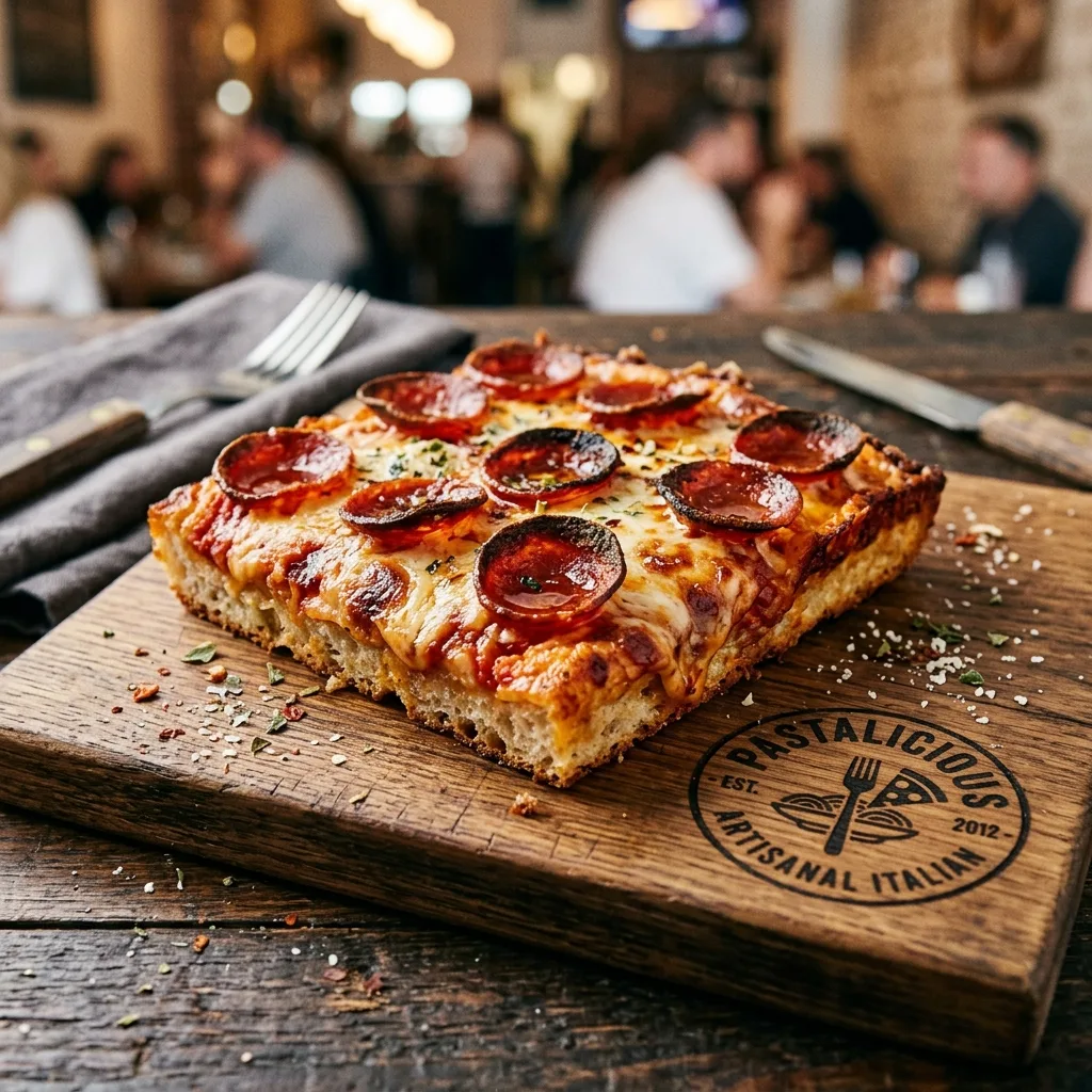 Gourmet Brick Oven Italian Pepperoni Pizza Slice from Pastalicious