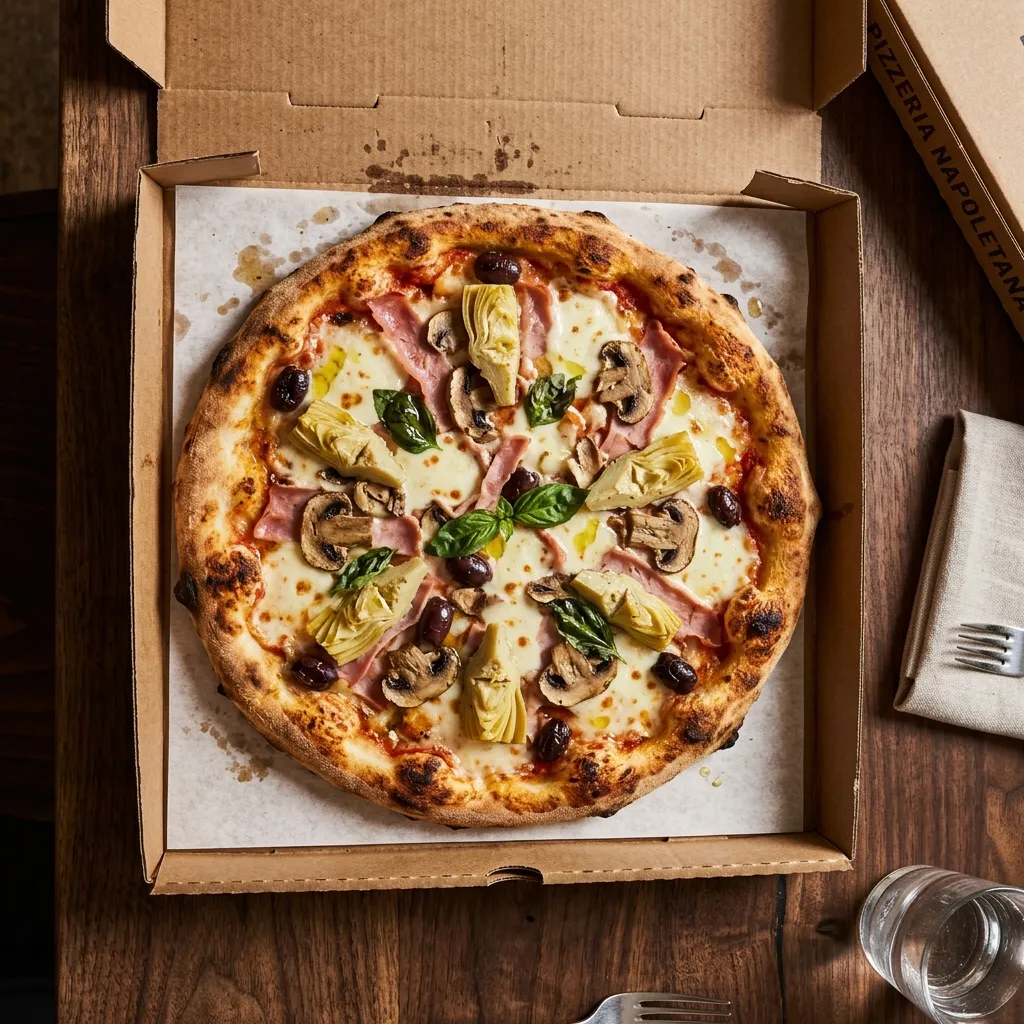 Capricciosa pizza in Pastalicious box