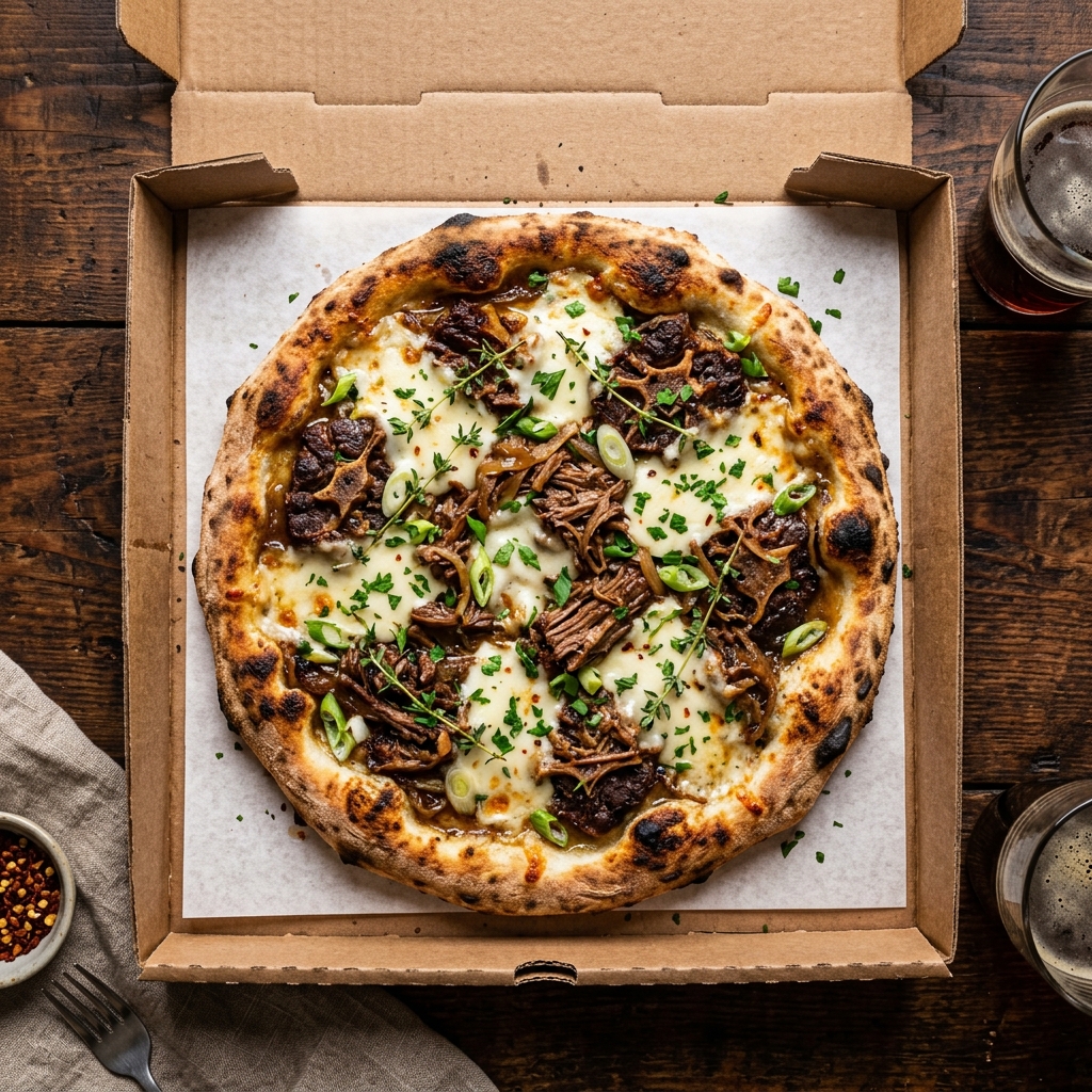 Oxtail NY pizza in Pastalicious box