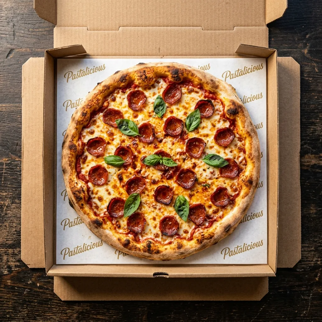 Classic Pepperoni pizza in Pastalicious box