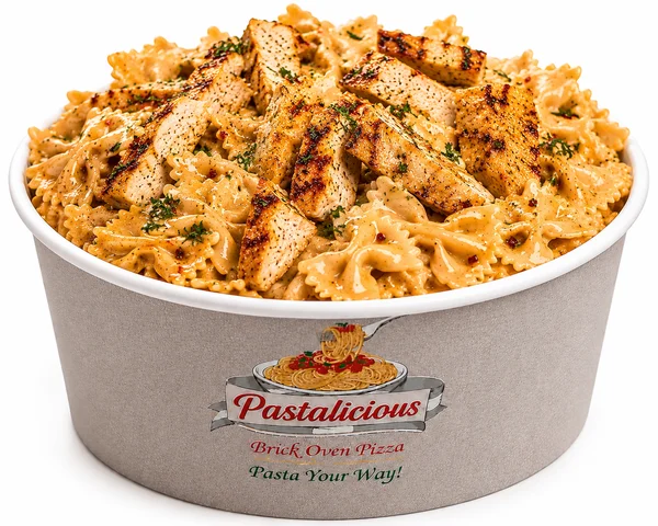 Cajun chicken alfredo with farfalle bow tie pasta