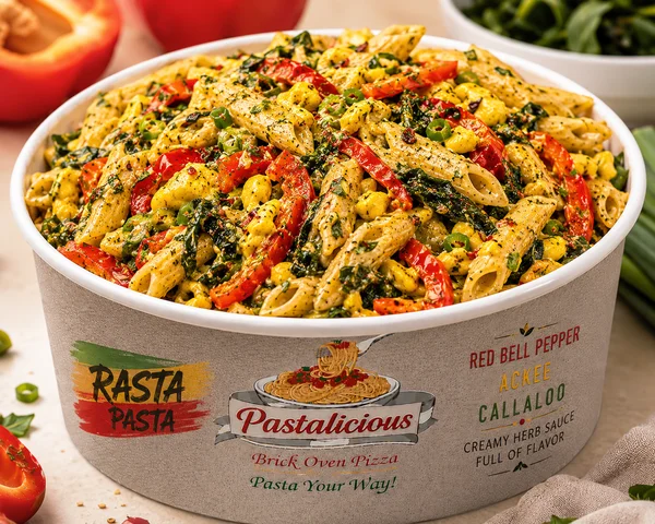 Classic Caribbean Rasta Pasta with bell peppers