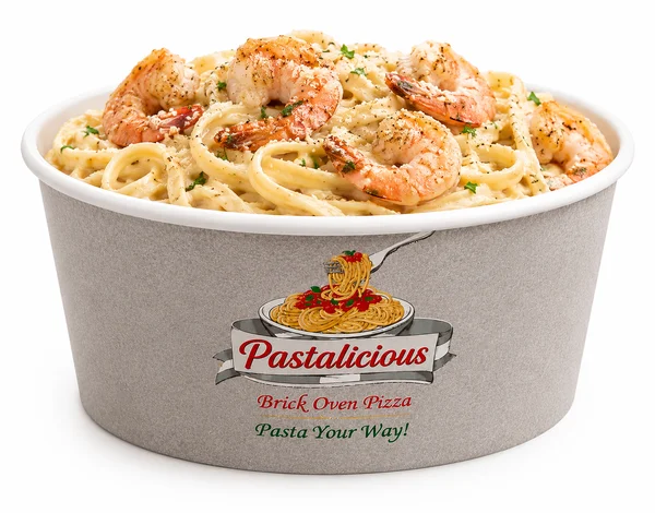 Shrimp fettuccine alfredo in rich cream sauce